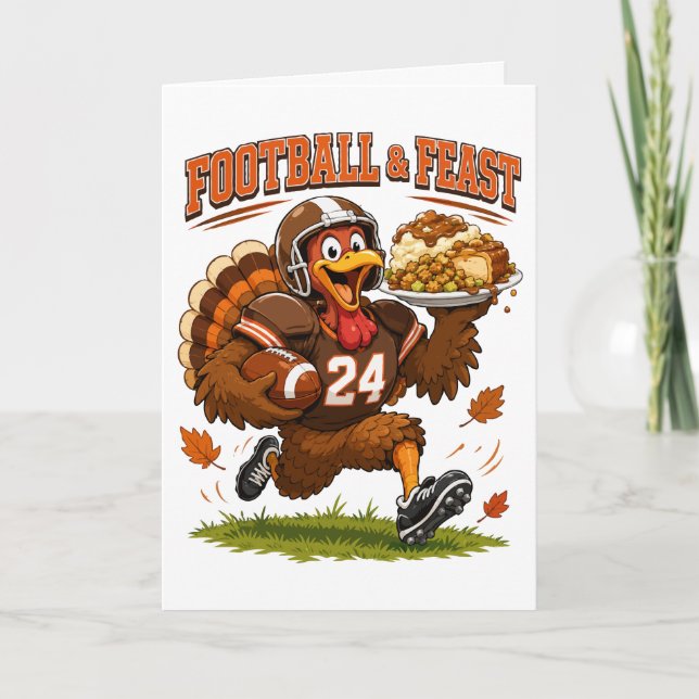 Carte Dinde Football & Festin (Devant)