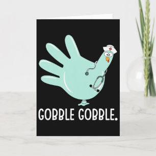 Carte Dinde frotte gants en caoutchouc infirmière automn