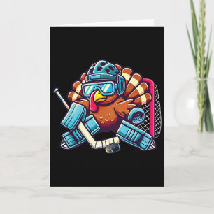 Carte Dinde jouant au hockey sur glace gardien de but de