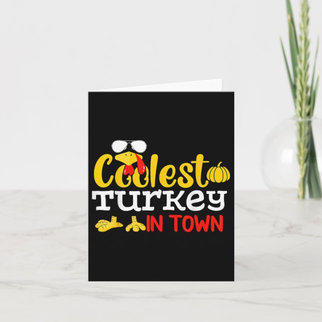 Carte Dinde la plus cool de la ville automne Funny Thank (Devant)