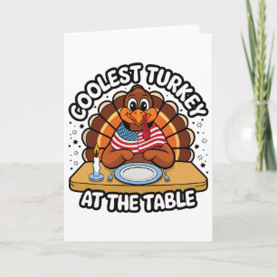 Carte Dinde la plus cool de Thanksgiving à la table de T