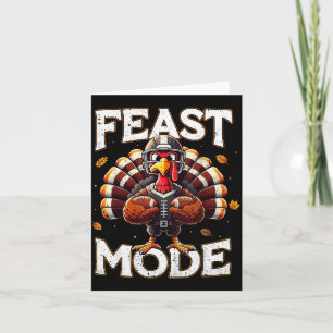 Carte Dinde Mode Fête Football Vintage Thanksgiving Ch