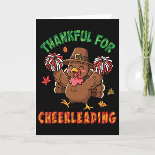 Carte Dinde reconnaissante pour les pom-pom girls de Tha