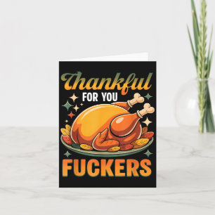 Carte Dinde Rôtie de Thanksgiving Reconnaissant Envers V