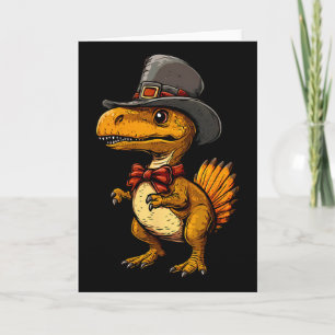 Carte Dindeur drôle de dinosaure de Thanksgiving Turkeys