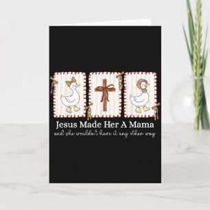 Carte Dindon Coquette Maman Chrétienne Jésus L'a Faite