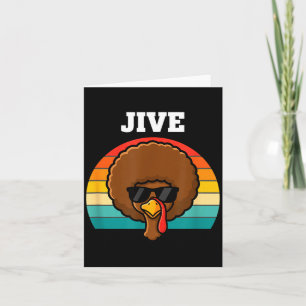Carte Dindon de la fête d'Action de grâce Afro Rétro 70s