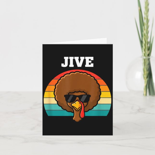 Carte Dindon de la fête d'Action de grâce Afro Rétro 70s (Devant)