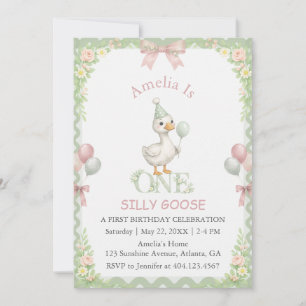 Carte Dindon Floral Sage Rose Premier Anniversaire
