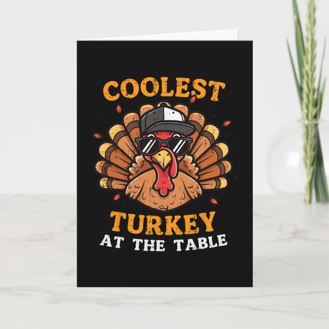 Carte Dindon le plus cool à la table de Thanksgiving aut (Devant)