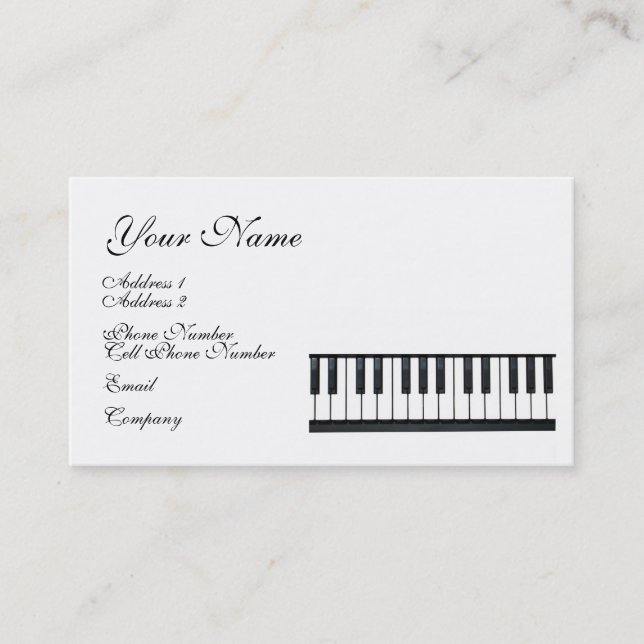 Carte d'industrie musicale - clavier - piano (Devant)