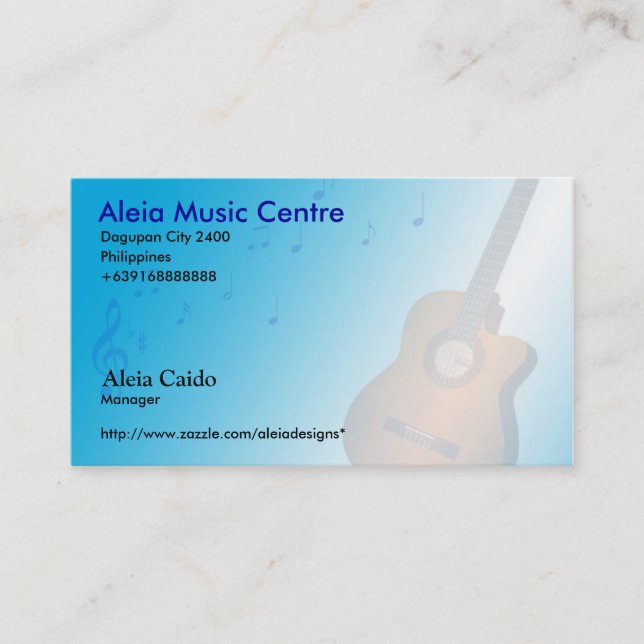 Carte d'industrie musicale d'Aleia (Devant)