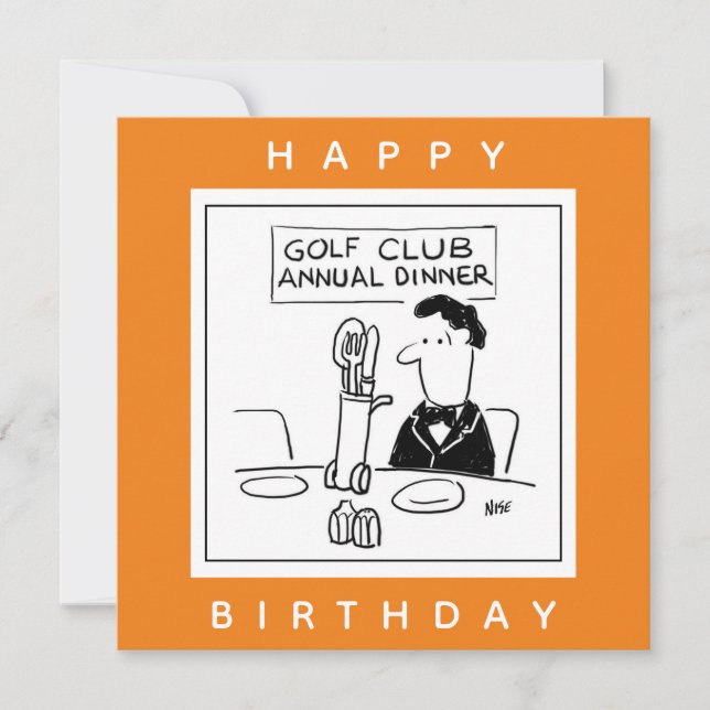 Carte Dîner de golf avec couverts dans chariot de golf d (Devant)