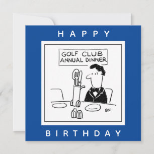 Carte Dîner de golf avec couverts dans un chariot de gol