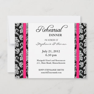 Carte Dîner De Répétition Rose Chaud