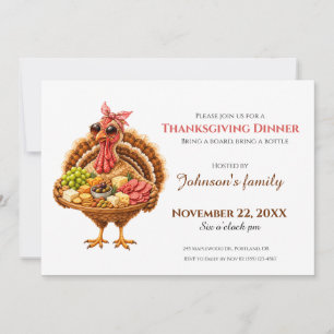 Carte Dîner de Thanksgiving à la dinde Charcuterie