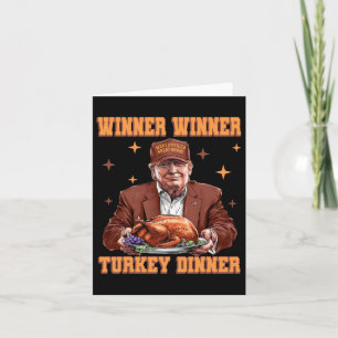 Carte Dîner de Thanksgiving Funny Trump Winner Winner Tu
