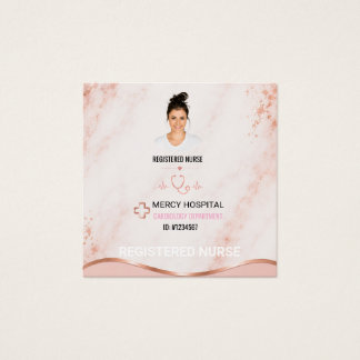 Carte d'infirmière diplômée aquarelle rose pâle