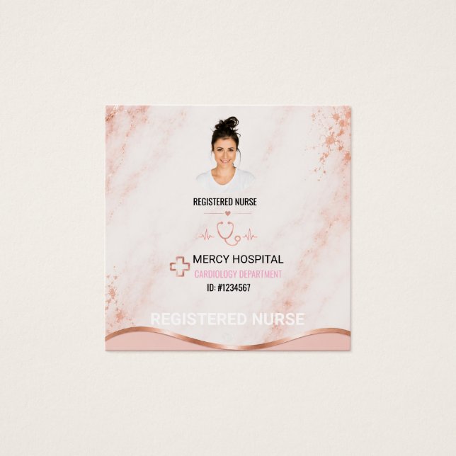 Carte d'infirmière diplômée aquarelle rose pâle (Devant)