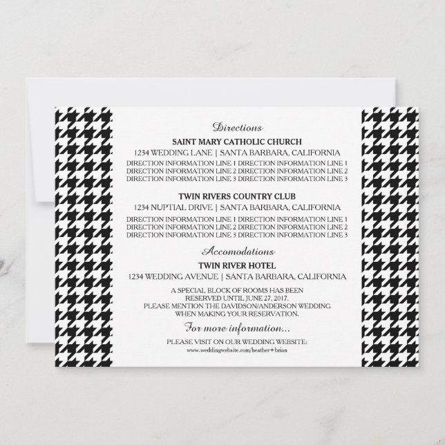 Carte d'information à carreaux noir (Devant)