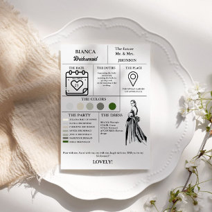 Carte d'information Bridesmaid moderne carte de fê