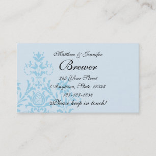 Carte d'information de contact bleue de jeune