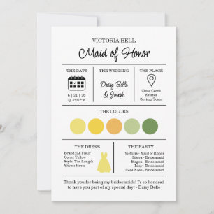 Carte d'information de la Dolce Vita Bridesmaid