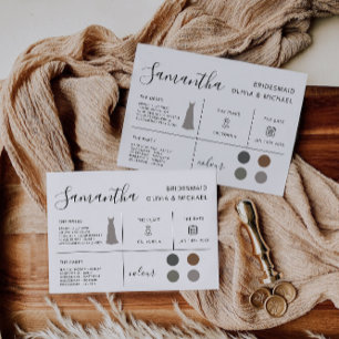 Carte d'information de la femme de ménage, fête de