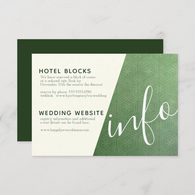 Carte d'information de la ville d'émeraude (Devant / Derrière)