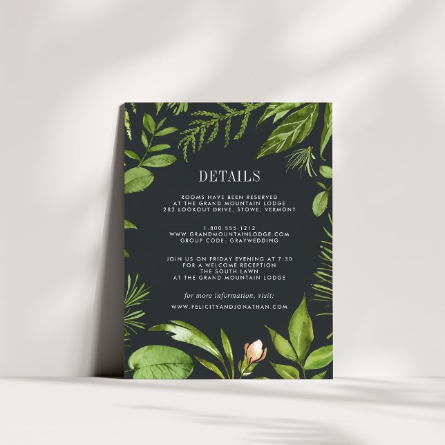 Carte d'information de l'invité du jardin de minui (Créateur téléchargé)