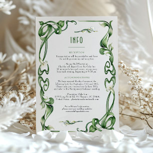 Carte d'information de mariage Art Nouveau Calla L