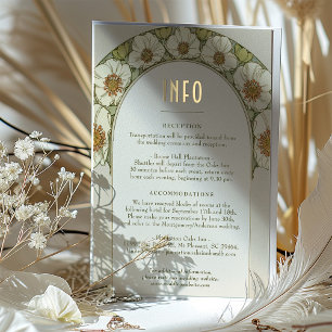 Carte d'information de mariage Art Nouveau vintage