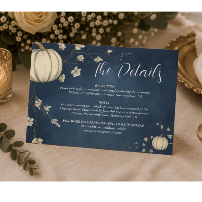 Carte d'information de mariage automne citrouille  (Créateur téléchargé)