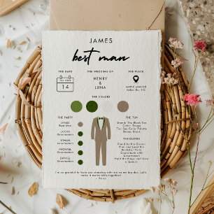 Carte d'information de mariage Best Man Modern