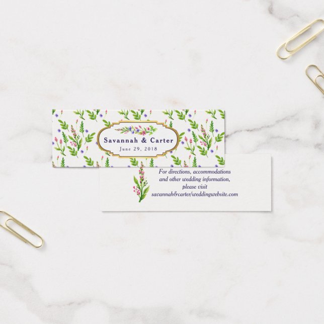 Carte d'Information de Mariage Fleurs d'Été (Bureau)