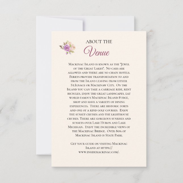 Carte d'information du lieu (Devant)