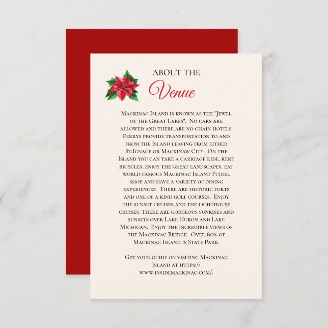 Carte d'information du lieu Mariage de l'île Macki (Devant / Derrière)