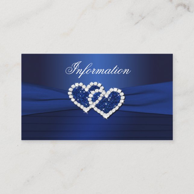 Carte d'information du Mariage Marine Blue (Devant)