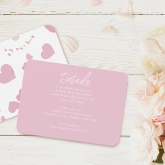 Carte d'information du Mariage moderne Pink Love