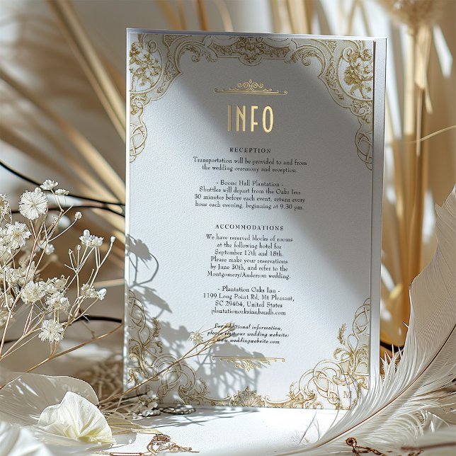 Carte d'information du Mariage Victorian Royal Ele (Créateur téléchargé)