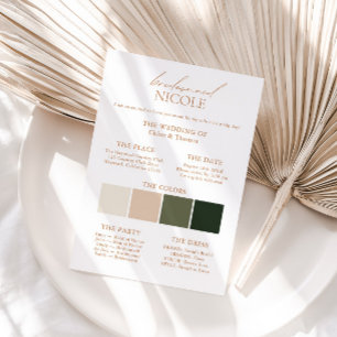 Carte d'information d'une palette de couleurs mode