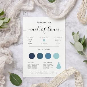 Carte d'information Elegant Maid of Honor