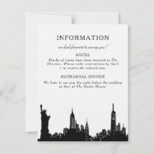 Carte d'information en noir et blanc NYC