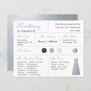 Carte d'information Faux Silver Foil