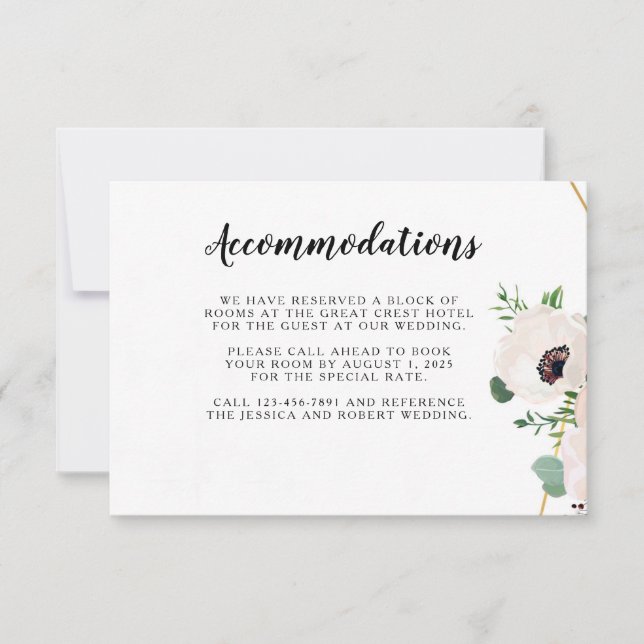 Carte d'information Mariage Coral Rose Flowers (Devant)