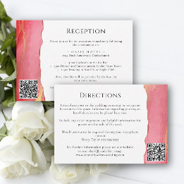 Carte d'information Mariage rose corail moderne