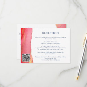 Carte d'information Mariage rose orange