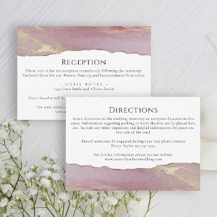 Carte d'information Mariage rose simple