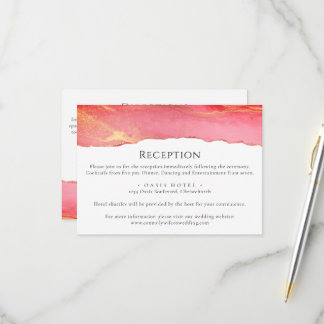 Carte d'information Mariage rose vif tendance