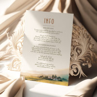 Carte d'information Mariage Watercolor Napa Valley